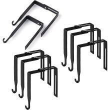 Trinyaa metal cubicle hangers for door mirror, black, 4 pcs
