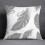 Cotton Linen Pillow Case Gray with White Flower Pattern 1