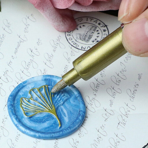 Mojoyce sealing wax stamp pen gold 1 piece 2