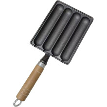 Cast Iron Grilled Sausage Pan with Skewers and Handle