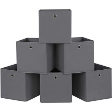 Casiers de rangement - HELLOSHOP26 - 6 boîtes pliables 30x30x30 cm gris - Pliable - Lot 6 - Œillets métal