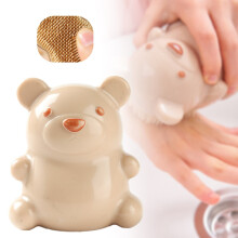 VISALY Bear Finger Nail Brush for Kids Soft Grip
