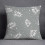 Cotton Linen Pillow Case Gray with White Flower Pattern 1