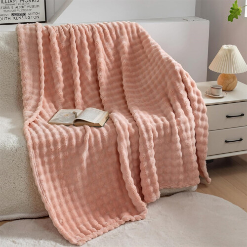 Coperta in peluche Bubble Bunny viola 3D in flanella 1