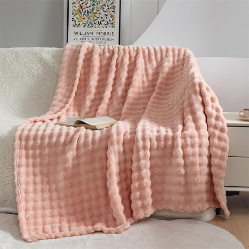 Coperta in peluche Bubble Bunny viola 3D in flanella 2