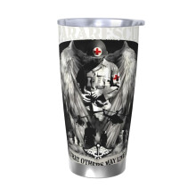 20oz vakuumisoleret tørretumbler i rustfrit stål, kompatibel med United States Air Force Pararescue, termisk rejsekrus med låg