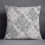 Cotton Linen Pillowcase Gray with White Flower Pattern 1