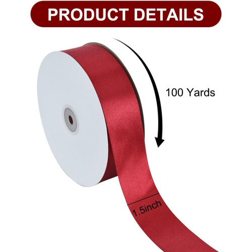 Rood satijnen lint, 40 mm x 100 yards 1
