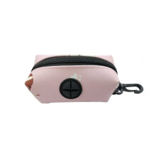 Pet waste bag dispenser with hook for leash or backpack