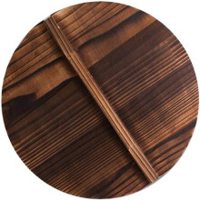 Wooden Wok Lid Japanese Style 13.7 Inch Brown