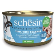 SCHESIR in jelly Tuna with sea bass - wet cat food - 85 g