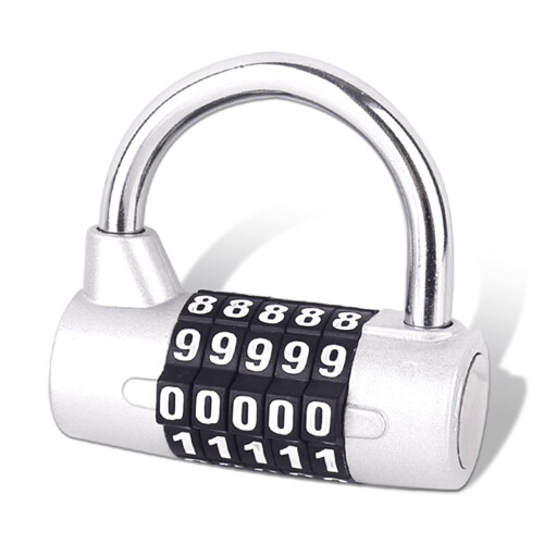 VOGDORA 5-digit resettable combination padlock silver 1 pack