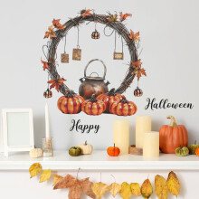 Halloween pumpkin wreath for living room entryway