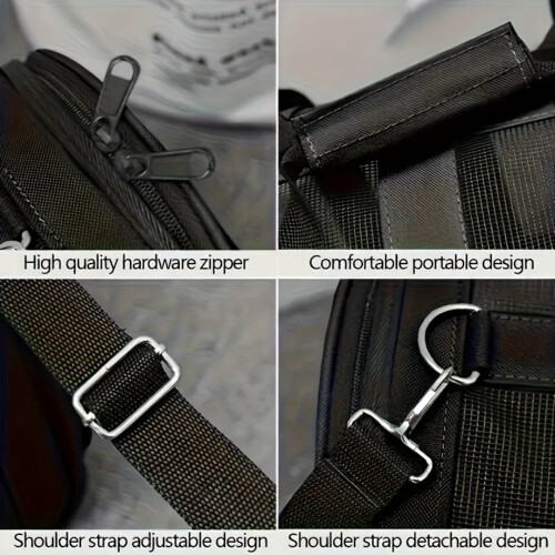 Breathable Pet Travel Carrier with Mesh Panels Foldable