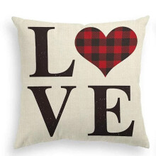 Nordic red plaid pillowcase 60x60 cm