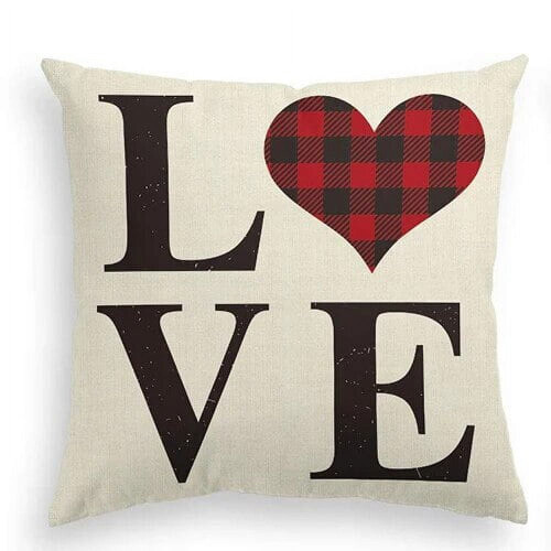 Nordic red plaid pillowcase 60x60 cm