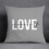 Cotton Linen Pillow Case Gray with White Floral Pattern 1