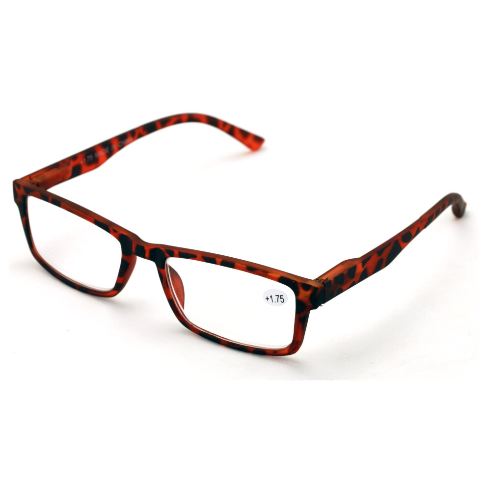 Rectangular reading glasses +2.75 with spring hinge