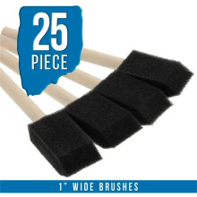 VISALY black foam paint brush set 1 inch 25 pcs
