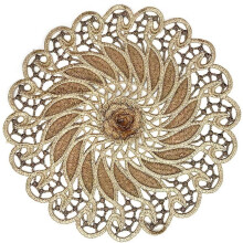 Round polyester lace doilies for table decor, 11 inch
