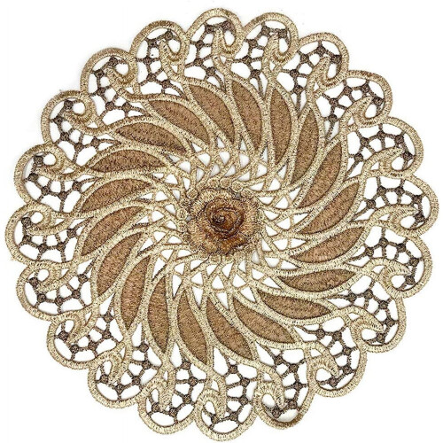 Round polyester lace doilies for table decor, 11 inch