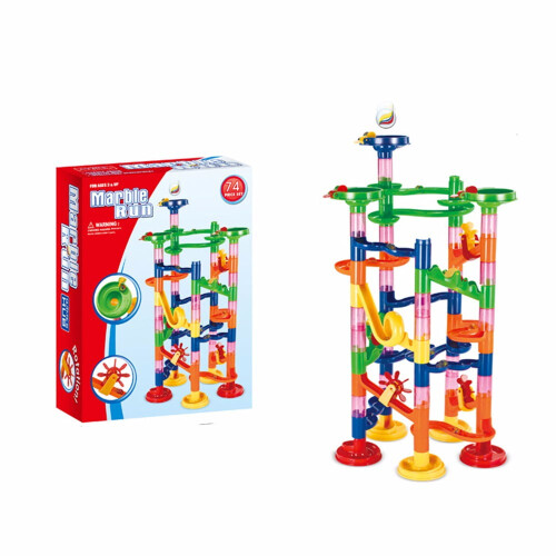 Marble Run Coaster Maze Toy DIY 74-Piece