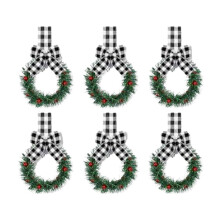 Mini Cabinet Wreaths for Kitchen Door Window Wall 6 PCS