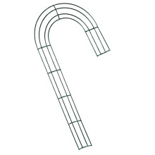 Wire Wreath Frame Candy Cane Shape Outdoor Use