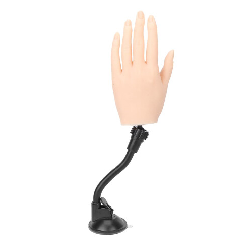 Silicone Nail Art Training Hand Model 18cm Bendable Joints with Suction Cup 1
