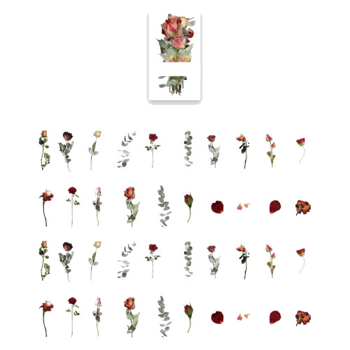 Flower Stickers Paper 40 Pieces
