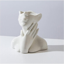 Ceramic female form vase modern farmhouse decor small