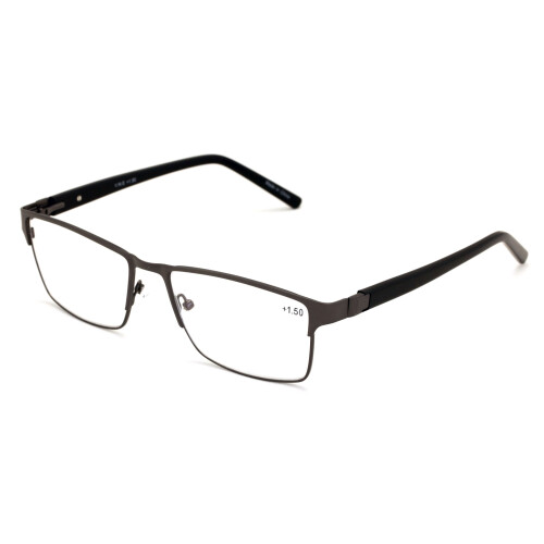 Men's Premium Rectangle Reading Glasses Metal Frame with