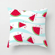 Cotton Linen Pillow Case Watermelon Banana Print 2 pcs