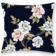 Cotton Linen Pillowcase Floral Double-Sided 20x30 in