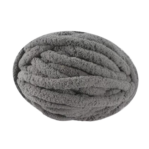 Gray Chunky Polyester Yarn for Crocheting and Knitting