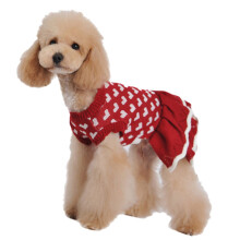 Dog sweater skirt red warm autumn winter