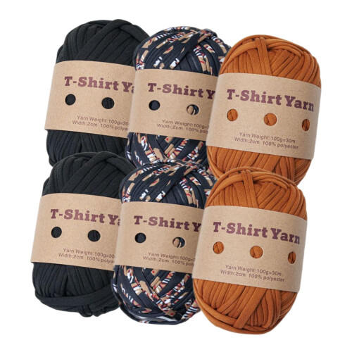 Knitting Yarn Chunky Spaghetti Yarn Set 6 Pieces