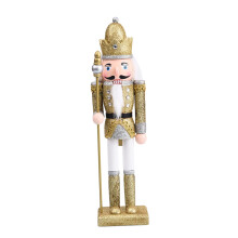 Wooden Christmas Nutcracker Soldier Figure Gold Decor 1