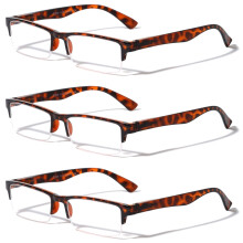 Reading Glasses Rectangular Half Rim +3.25 3 Pairs
