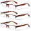 Reading Glasses Rectangular Half Rim +3.25 3 Pairs 1