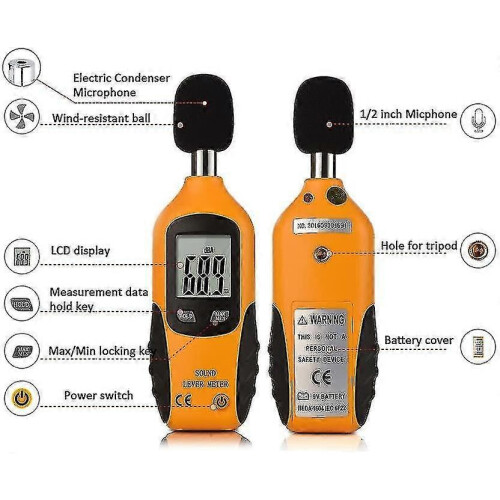 Professional Decibel Meter With Backlight Display (including 9v Battery) 1