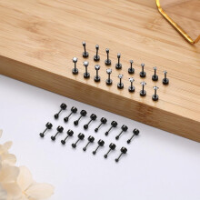 Jstyle16Pairs Tiny Cartilage Stud Earrings Surgical Steel Hypoallergenic Cubic Zirconia2mm3mm Tragus Helix Daith Piercing
