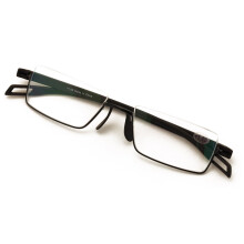 Men's reading glasses wide slim half-rim +2.25