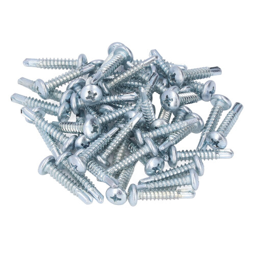 Galvanized Self-Drilling Screws Round Head 4.8x25mm 50PCS
