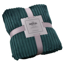 Plush Taupe Knitted Throw Blanket for Sofa Bed