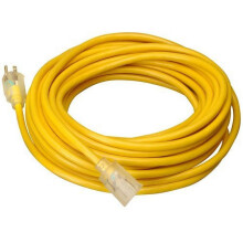 Heavy Duty 14 Gauge SJTW Lighted Extension Cord Yellow 35