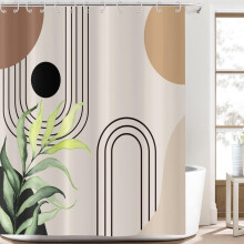 Boho Leaf Shower Curtain Waterproof 36x72 Inches