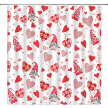 Valentine's Day shower curtain red pink hearts 70"x84" with