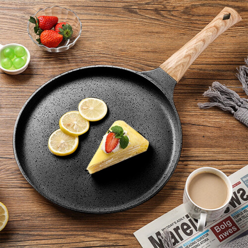 VISALY Crepe Pan with Spreader 9.5 Inch Nonstick Flat