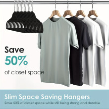 Non-Slip Felt Hangers with Swivel Hooks 10-Pack